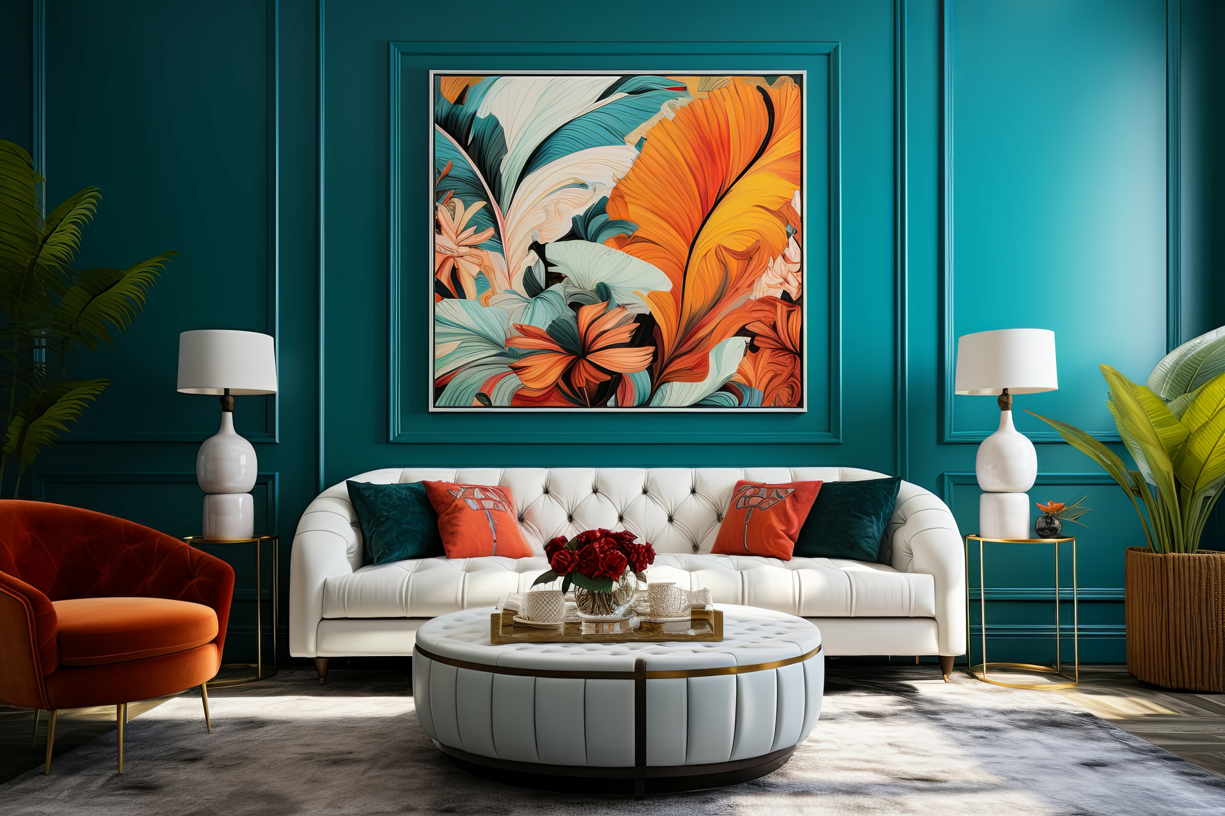 Luxury Living Room Pewaukee Colorwheel Painting