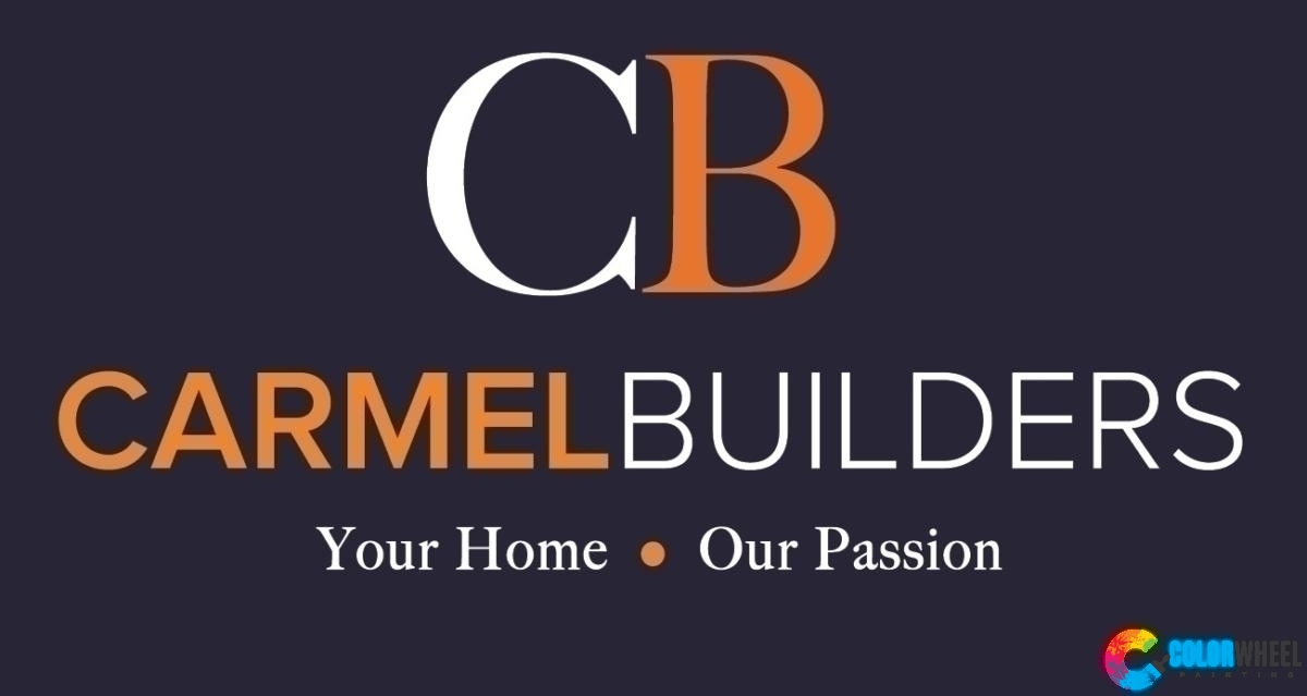 Carmel logo - Orange 716 on Blue 296